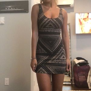 Tribal pattern body con dress